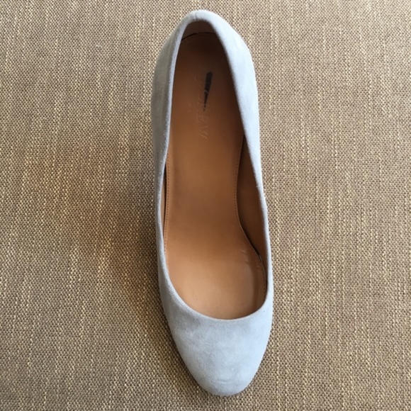 JCREW Grey Suede and Silver Sparkle Block Heel - Picture 6 of 6